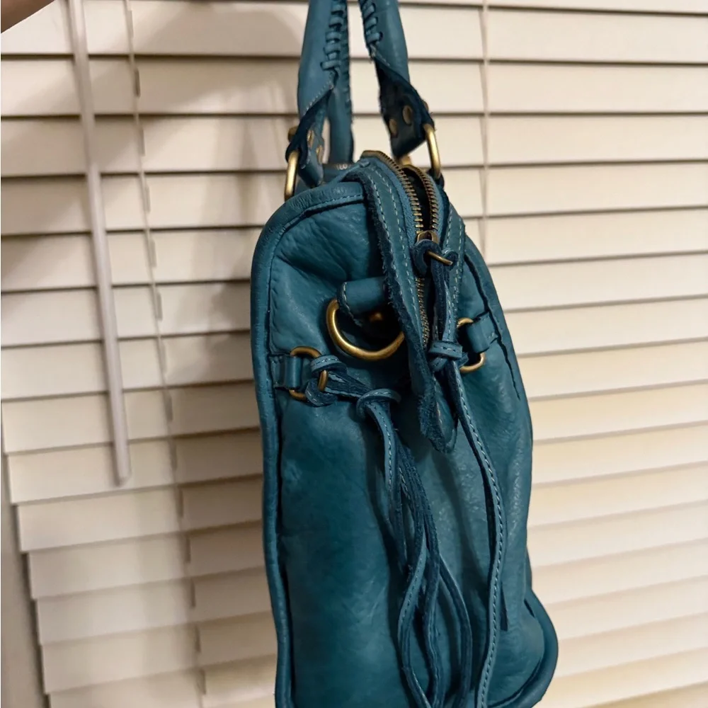 Lusher leather turquoise hobo bag - Picture 4 of 10